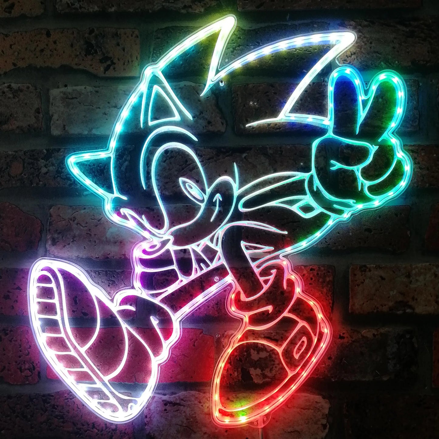 Sonic RGB Edge-Lit LED Sign – Light-Up Wall Decor