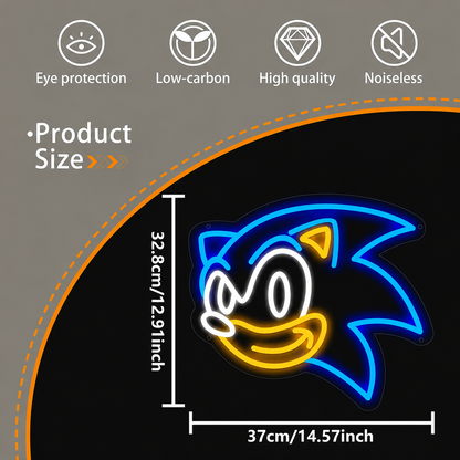 Sonic LED Neon Sign USB – Bedroom & Gaming Wall Decor