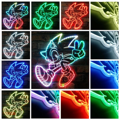 Sonic RGB Edge-Lit LED Sign – Light-Up Wall Decor