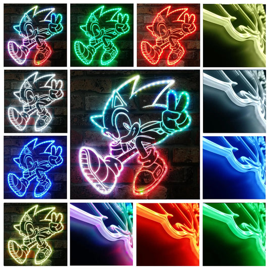 Sonic RGB Edge-Lit LED Sign – Light-Up Wall Decor